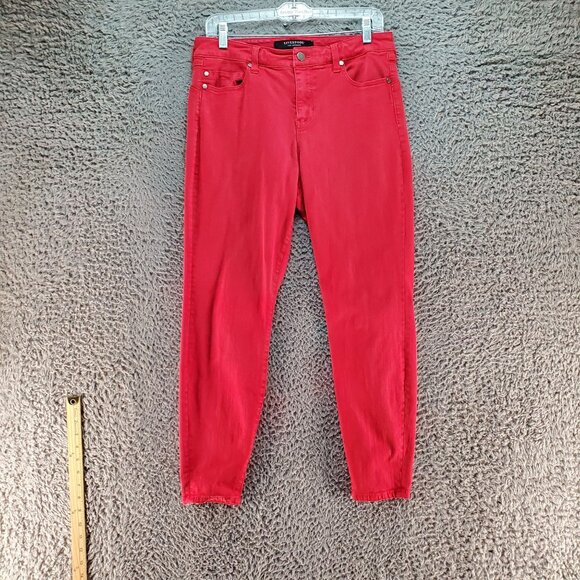 Liverpool Jeans Womens 10/30 Red Hugger Ankle Denim - Picture 1 of 10